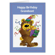 Ours d'anniversaire de 2708 petits-fils carte