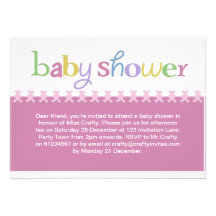 Ours de bébé - invitation rose de baby shower