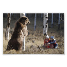 Ours de Grizzy et 2 enfants Tirages Photo