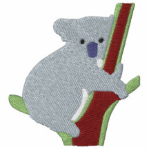 Ours de koala dans un motif de broderie de ~ d'arb polo