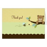 OURS de MIEL et note de Merci pliée par ABEILLE cartes