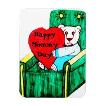 OURS de NOUNOURS, "aimant HEUREUX de JOUR de MAMAN Magnets En Rectangle