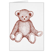 Ours de nounours antique carte de vœux