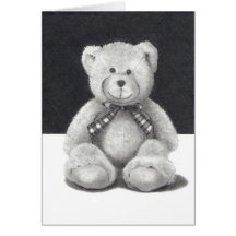 Ours de nounours au crayon cartes de vœux