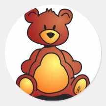 Ours de nounours autocollants ronds