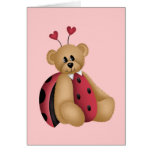 Ours de nounours de coccinelle carte de vœux