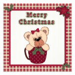 Ours de nounours de Noël en partie de famille de p Invitations Personnalisées
