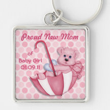 Ours de nounours de parapluie - nouvelle maman de  porte-clefs
