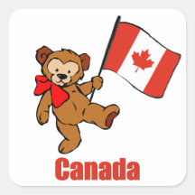 Ours de nounours du Canada Autocollant Carré