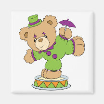 Ours de nounours idiot de clown magnets pour réfrigérateur
