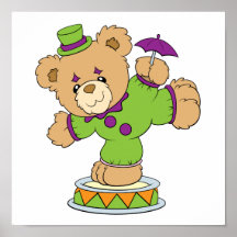 Ours de nounours idiot de clown posters