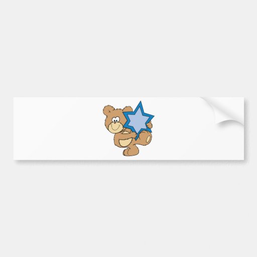 ours de nounours mignon de hanoukka tenant l'étoil autocollant pour voiture