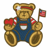Ours de nounours patriotique avec la chemise brodé polo brodé