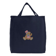 Ours de nounours patriotique des Etats-Unis Sacs Fourre-tout Brodés