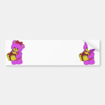 Ours de nounours rose et jaune foncé pour des fill autocollants pour voiture