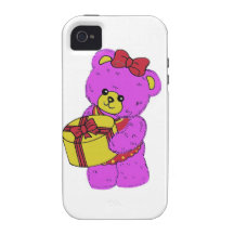 Ours de nounours rose et jaune foncé pour des fill coque iPhone 4