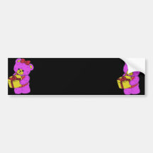 Ours de nounours rose et jaune foncé pour les fill autocollants pour voiture