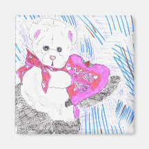 Ours de nounours Valentine Aimant