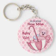 Ours de parapluie - nouvelle maman - fille porte-clefs