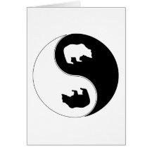 Ours de Yin Yang Carte De Vœux