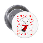 Ours et coeurs de nounours blancs badges avec agrafe