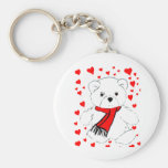 Ours et coeurs de nounours blancs porte-clefs