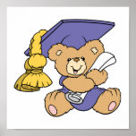 Ours licencié mignon d'obtention du diplôme poster