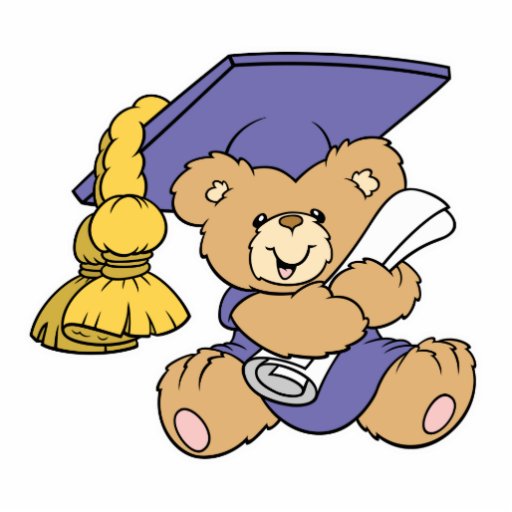 Ours licencié mignon d'obtention du diplôme découpages en acrylique