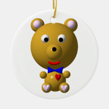 Ours mignon avec le bowtie et le coeur ! décorations de noël