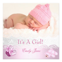 Ours mignon de chaussures de nouvelle photo rose d invitations personnalisées