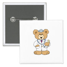 Ours mignon de docteur nounours badge avec épingle