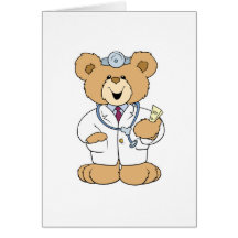 Ours mignon de docteur nounours carte de vœux