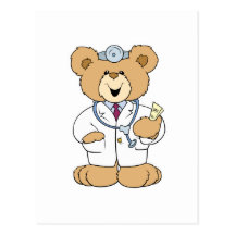 Ours mignon de docteur nounours carte postale