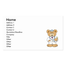 Ours mignon de docteur nounours cartes de visite professionnelles