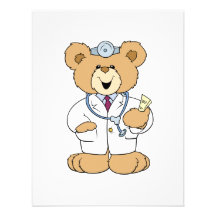 Ours mignon de docteur nounours invitations personnalisées