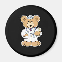 Ours mignon de docteur nounours magnets pour réfrigérateur