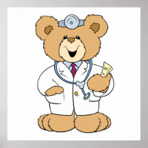 Ours mignon de docteur nounours posters