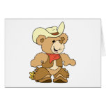Ours mignon de propriétaire d'un ranch de cowboy carte de vœux