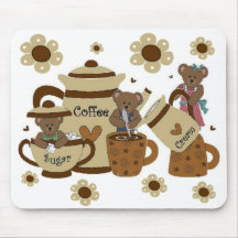 Ours Mousepad de temps de café Tapis De Souris