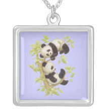 Ours panda mignons de bébé collier personnalisé