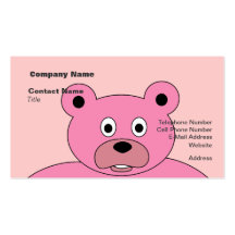 Ours rose cartes de visite personnelles