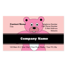 Ours rose cartes de visite professionnelles