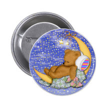 Ours somnolent de lune badge