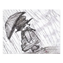Ours sous la pluie faire-part personnalisés