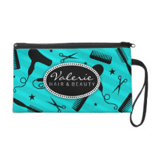 Outils bleus turquoises de salon de coiffure pochettes avec dragonne