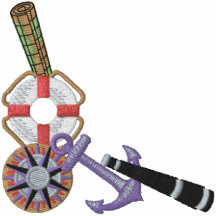 Outils de canotage et de pêche de marin vestes de sport brodées