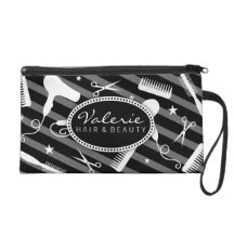 Outils noirs et gris de salon de coiffure pochettes avec dragonne