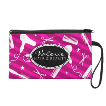 Outils violets de salon de coiffure pochettes avec dragonne