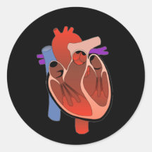 Ouvrez Hearted Autocollants Ronds
