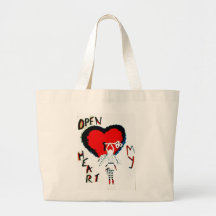 ouvrez mon coeur sac de toile